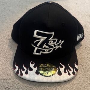 Triple 7  Flame Design hat SnapBack